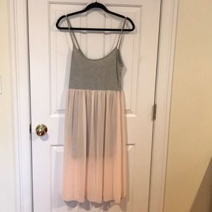 Cami Midi Dress with Sheer Chiffon Skirt